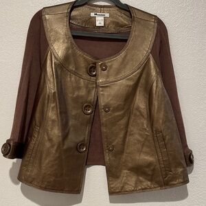 Brown and Gold Leather Jacket